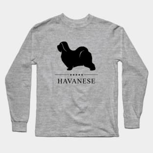 Havanese Black Silhouette Long Sleeve T-Shirt